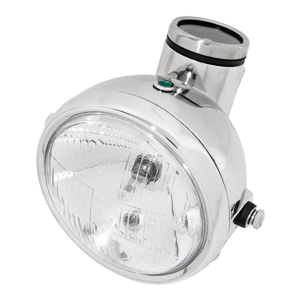 ю 【車種専用】 HONDA エイプ50 120km/h スピードメーター付き ヘッドライト ユニット メッキ クリアレンズ ハロゲン ニュートラルランプ