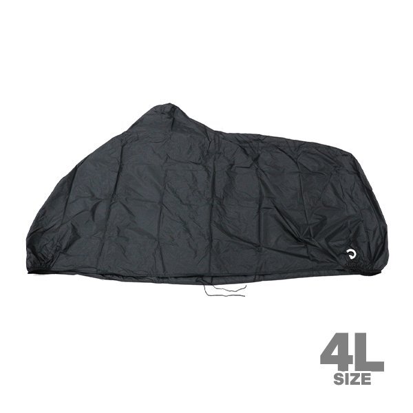 ю 【汎用】 バイク カバー [ 4L ] 撥水 軽量 タフタ ゴム仕様 ブラック 黒 収納袋付き 車體カバー カワサキ KDX125/200/250R