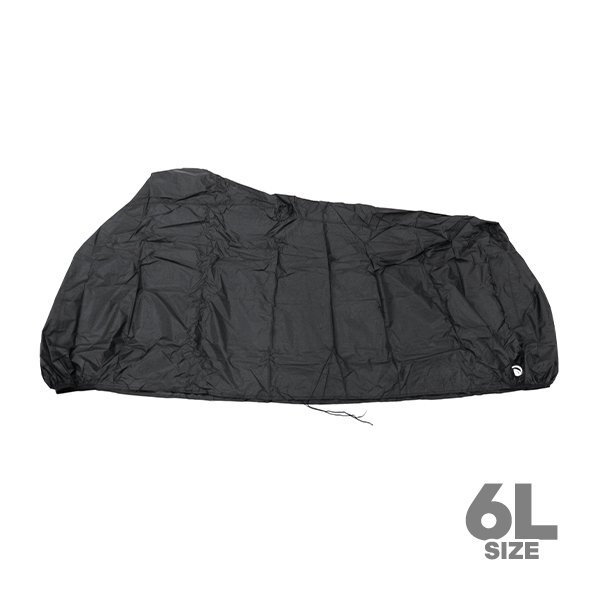 ю 【汎用】 バイク カバー [ 6L ] 撥水 軽量 タフタ ゴム仕様 ブラック 黒 収納袋 車(chē)體カバー スズキ イントルーダークラシック800