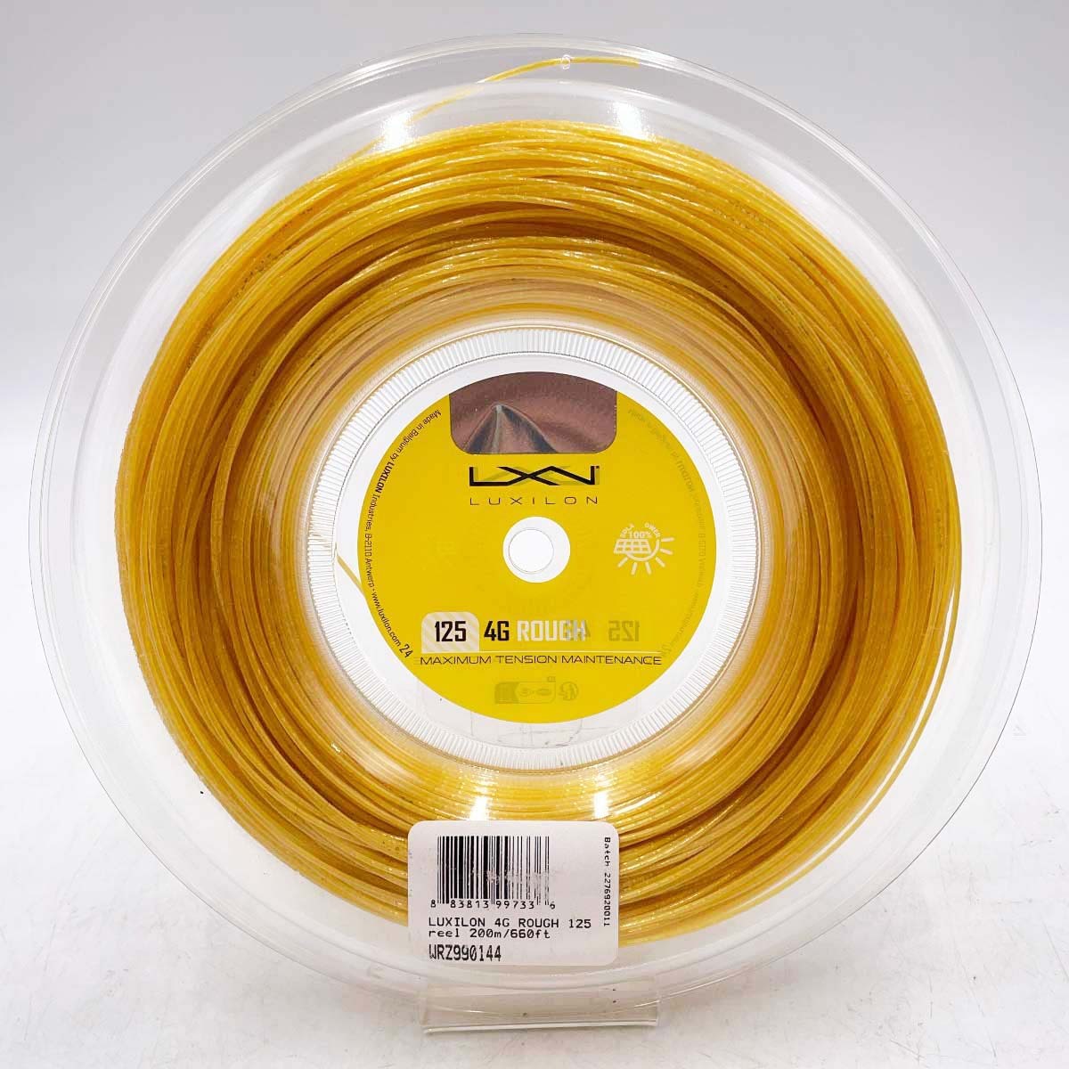 【中古?未使用品】ルキシロン LUXILON 硬式 テニス ストリング ガット 4G ROUGH 125 ラフ 200ｍ ロール WRZ990144 1.25mm