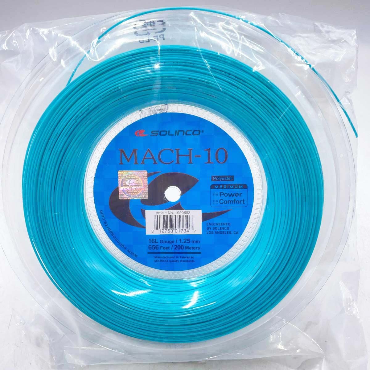 【中古?未使用品】Solinco ソリンコ MACH-G 16L 硬式 テニス ストリング ガット マッハ 200m ロール セルリアンブルー KSC790R 1.25mm