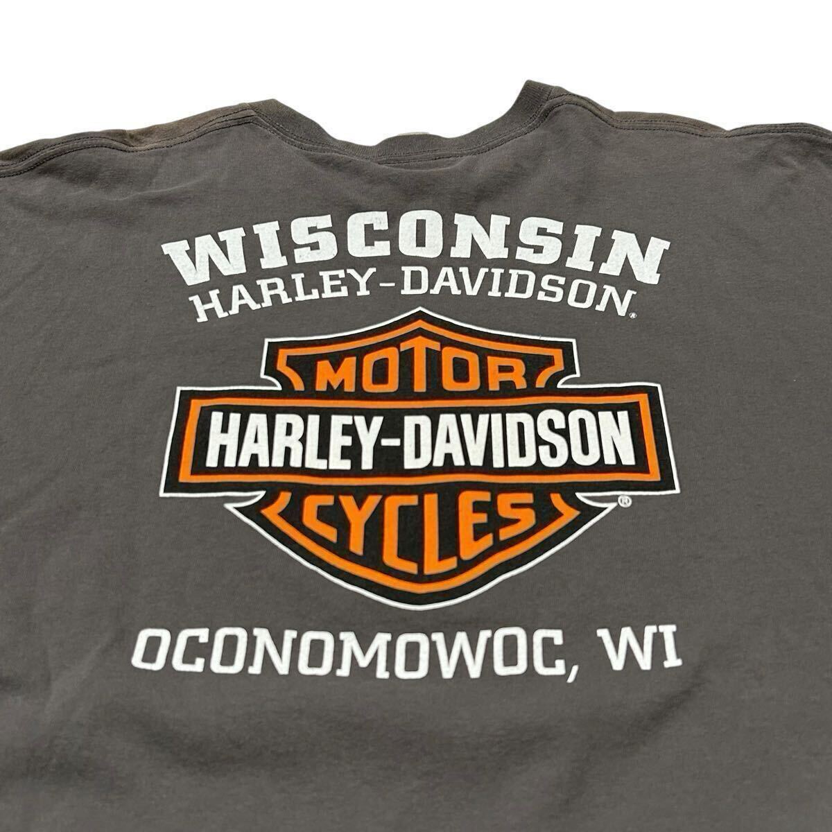 ビンテージ HARLEY DAVIDSON 両面プリント エンブレム ロゴ Tシャツ 2XL ビッグサイズ ハーレーダビッドソン バイカー / 00s 90s Y2K usa