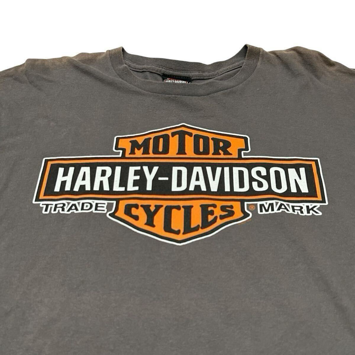 ビンテージ HARLEY DAVIDSON 両面プリント エンブレム ロゴ Tシャツ 2XL ビッグサイズ ハーレーダビッドソン バイカー / 00s 90s Y2K usa