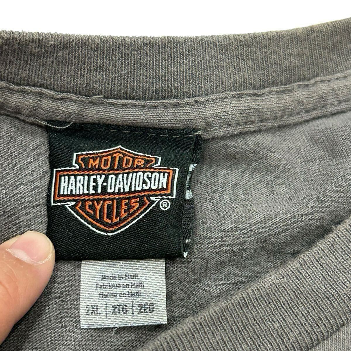 ビンテージ HARLEY DAVIDSON 両面プリント エンブレム ロゴ Tシャツ 2XL ビッグサイズ ハーレーダビッドソン バイカー / 00s 90s Y2K usa