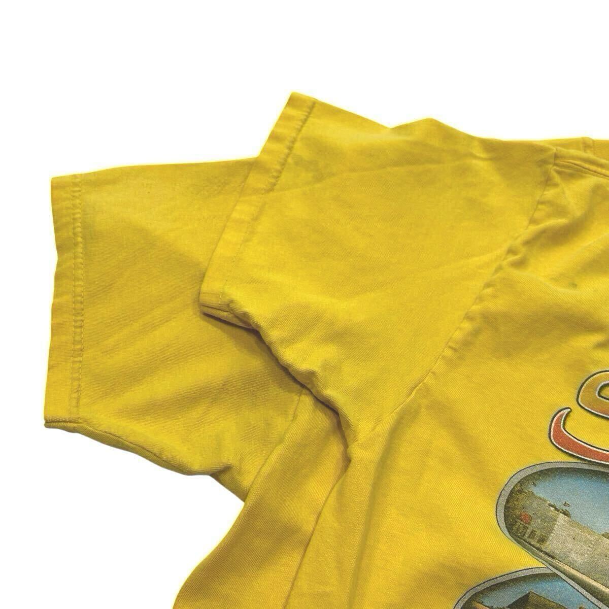 00s HARLEY DAVIDSON 両面プリント Tシャツ バイカー エンブレム モーターサイクル ショップ ハーレーダビッドソン Y2K 90s 古著 usa 黃色