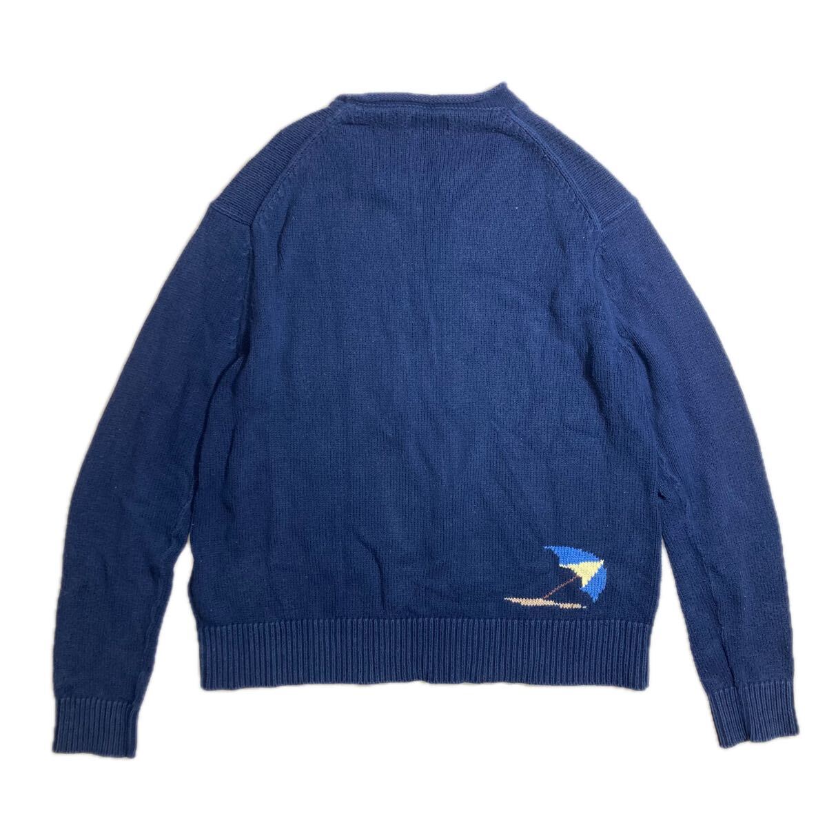 61-62 ラルフローレン ヨット ニット Mサイズ POLO RALPH LAUREN レディース コットン セーター ネイビー