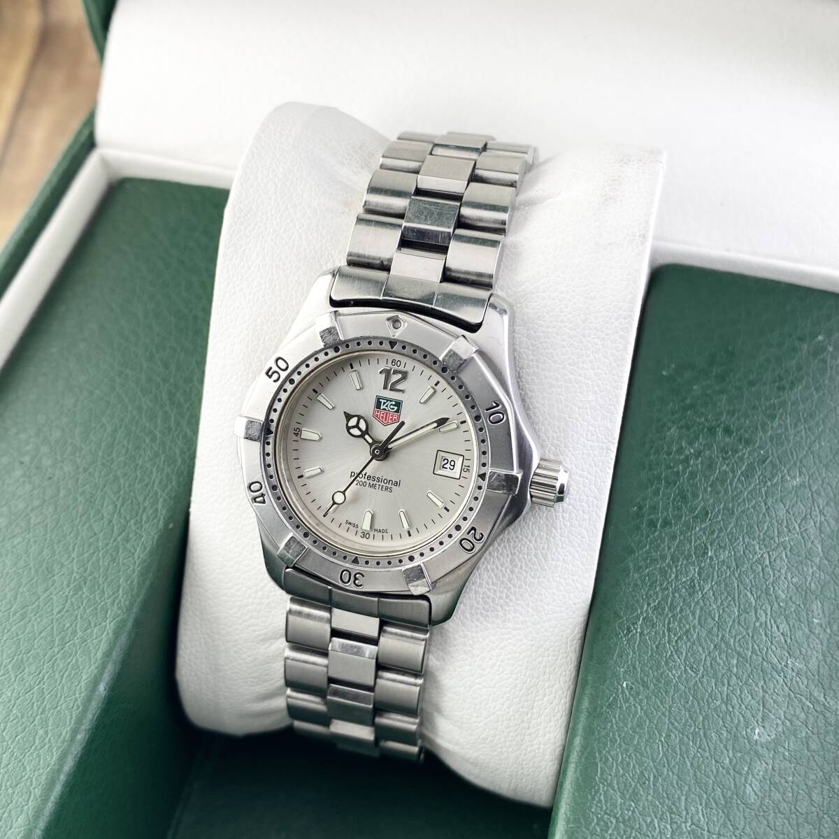 【1円箱付】TAG HEUER タグ ホイヤー 腕時計 レディース WK1312 シルバー文字盤 プロフェッショナルプロフェッショナル デイト 可動品