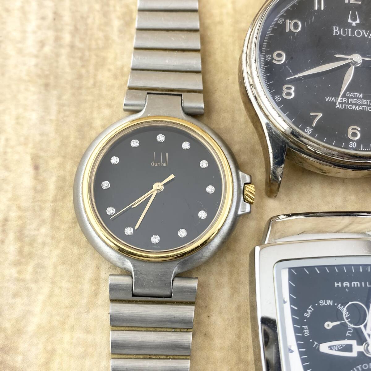 【1円?】Christian Dior クリスチャン ディオール/Dunhill ダンヒル/BULOVA ブローバ 他 腕時(shí)計(jì) メンズ ジャンク 4本セット まとめ