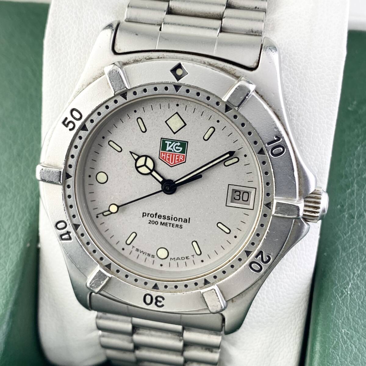 【1円?】TAG HEUER タグ ホイヤー 腕時計 メンズ 962.206 シルバー文字盤 プロフェッショナル デイト 可動品
