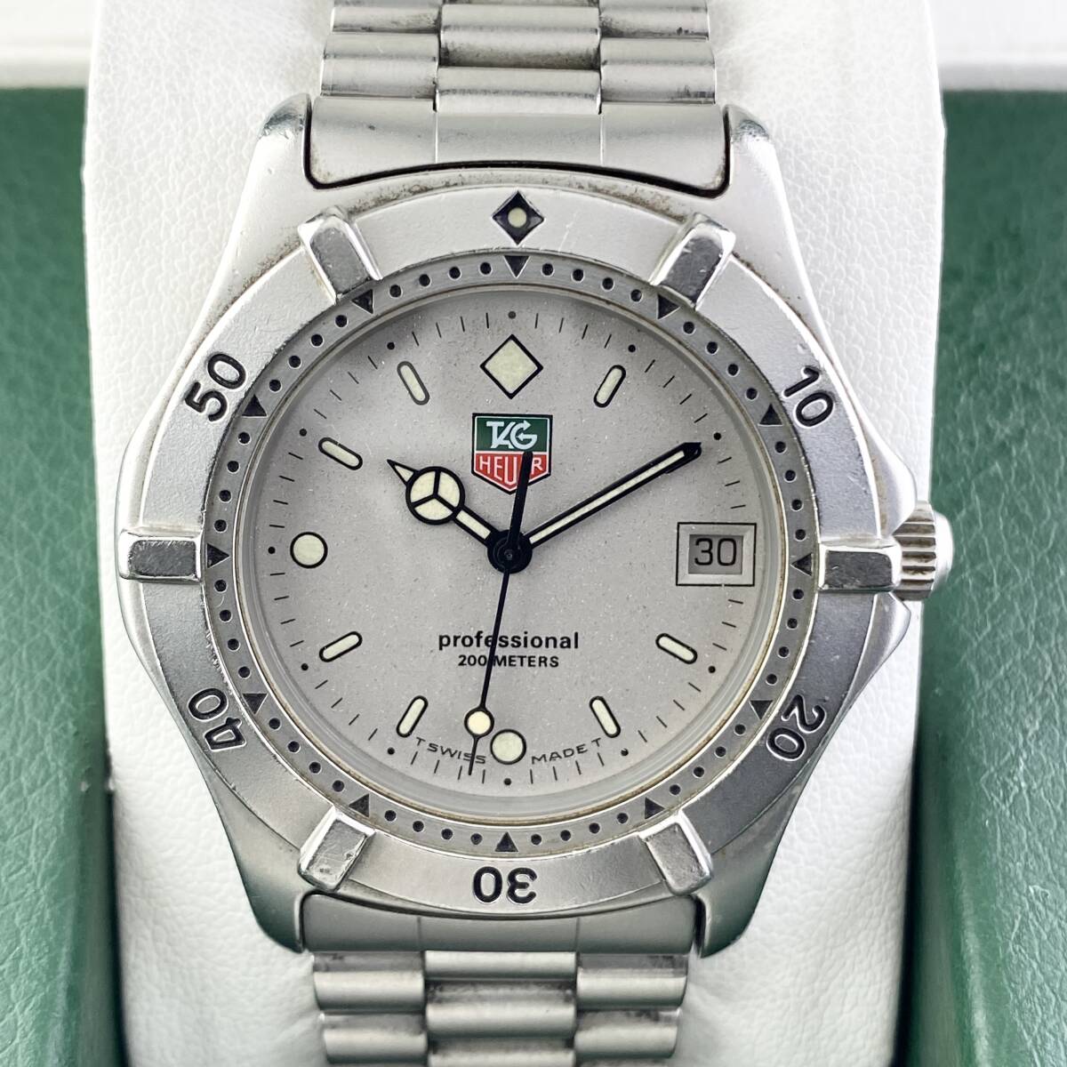 【1円?】TAG HEUER タグ ホイヤー 腕時計 メンズ 962.206 シルバー文字盤 プロフェッショナル デイト 可動品