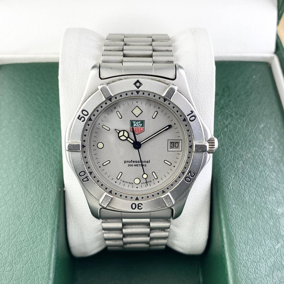 【1円?】TAG HEUER タグ ホイヤー 腕時計 メンズ 962.206 シルバー文字盤 プロフェッショナル デイト 可動品