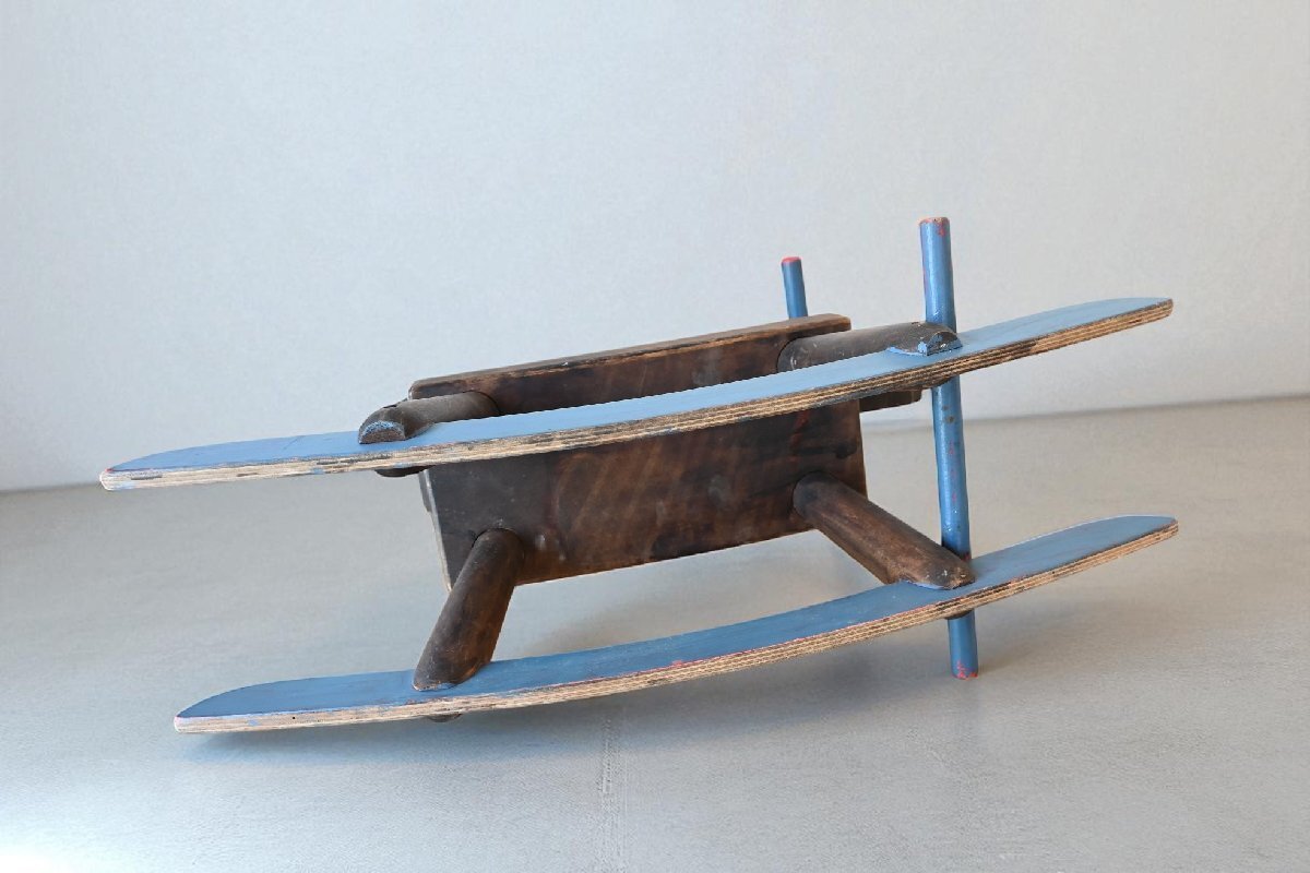 ○可愛い木馬　木製のロッキンホース　青ペイント　素朴な風合い　レトロ　シャビー　ヴィンテージ　古道具のgplus広島 2509i_画像8