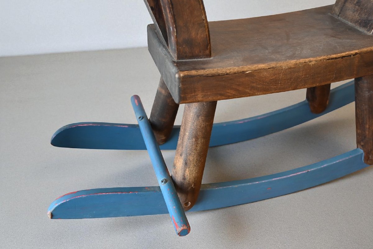 ○可愛い木馬　木製のロッキンホース　青ペイント　素朴な風合い　レトロ　シャビー　ヴィンテージ　古道具のgplus広島 2509i_画像4