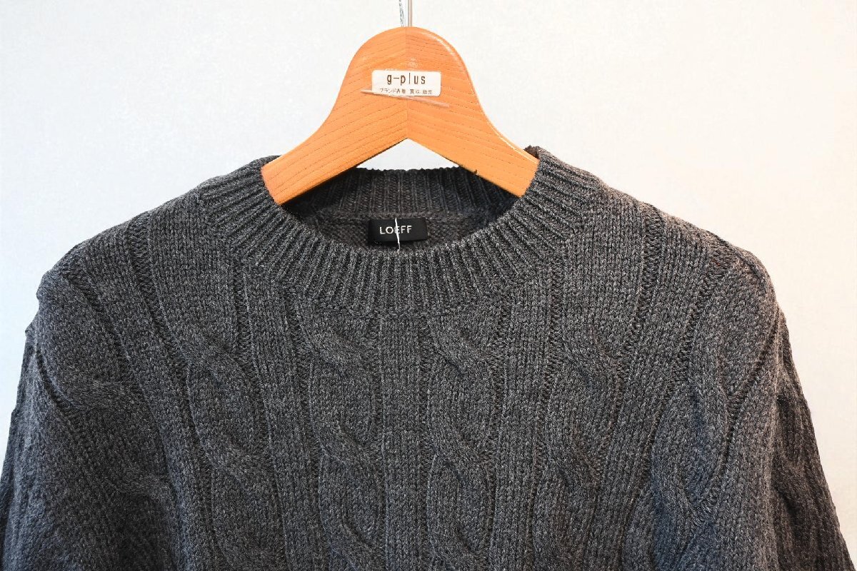 ★2023年　LOEFF ユナイテッドアローズ購(gòu)入　*ウール　ケーブル　クルーネックニット//定価￥36.300*　古著のgplus広島　2509r4