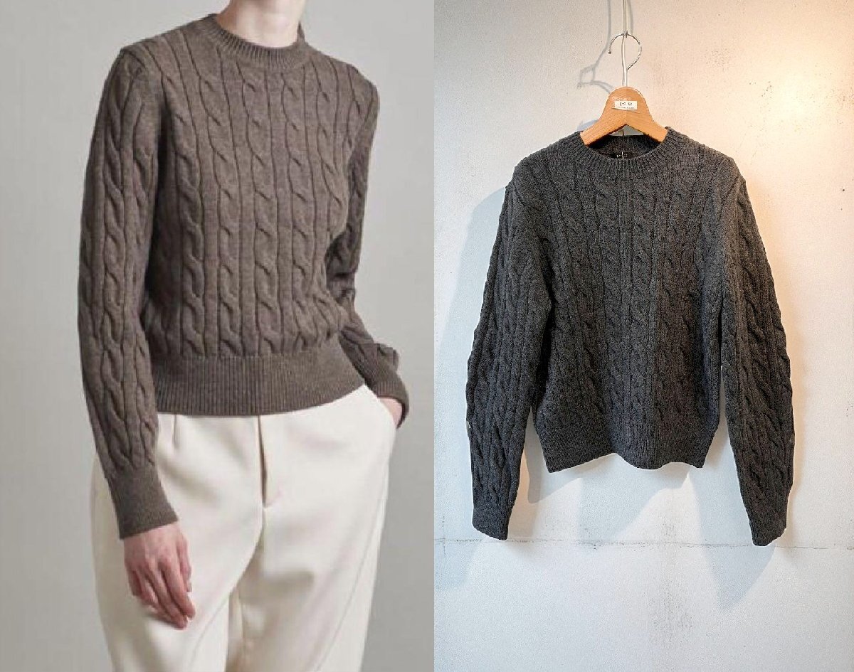 ★2023年　LOEFF ユナイテッドアローズ購(gòu)入　*ウール　ケーブル　クルーネックニット//定価￥36.300*　古著のgplus広島　2509r4