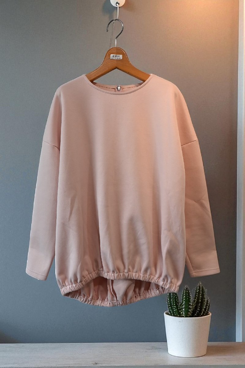 ★2024年　LOUNIE/ルーニィ　*裾ゴム　ビッグシルエット　プルオーバー/ピンク//定価￥16.500*　古着のgplus広島　2509r3_画像1