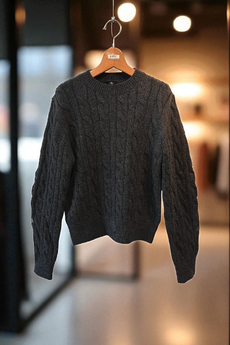 ★2023年　LOEFF ユナイテッドアローズ購(gòu)入　*ウール　ケーブル　クルーネックニット//定価￥36.300*　古著のgplus広島　2509r4