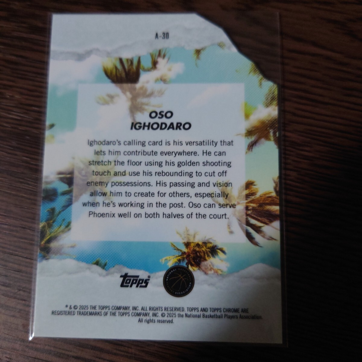 Oso Ighodaro Arrivals RC Topps Finest_画像2