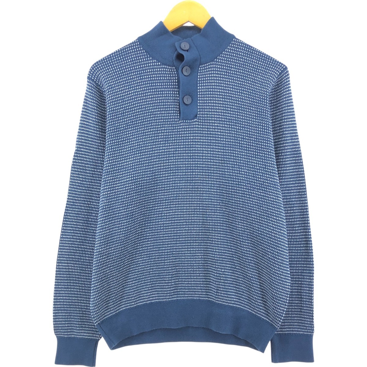 古着 エルエルビーン L.L.Bean 総柄 コットンニットハーフボタンセーター カシミア混 メンズM相当 /eaa489534 【SS2509_30】_画像1