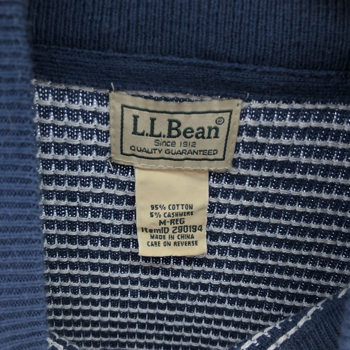 古着 エルエルビーン L.L.Bean 総柄 コットンニットハーフボタンセーター カシミア混 メンズM相当 /eaa489534 【SS2509_30】_画像4