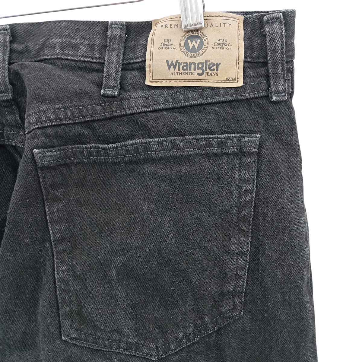 古着 ラングラー Wrangler RELAXED FIT ブラックデニム ストレートデニムパンツ メンズw35相当 /eaa419029_画像3