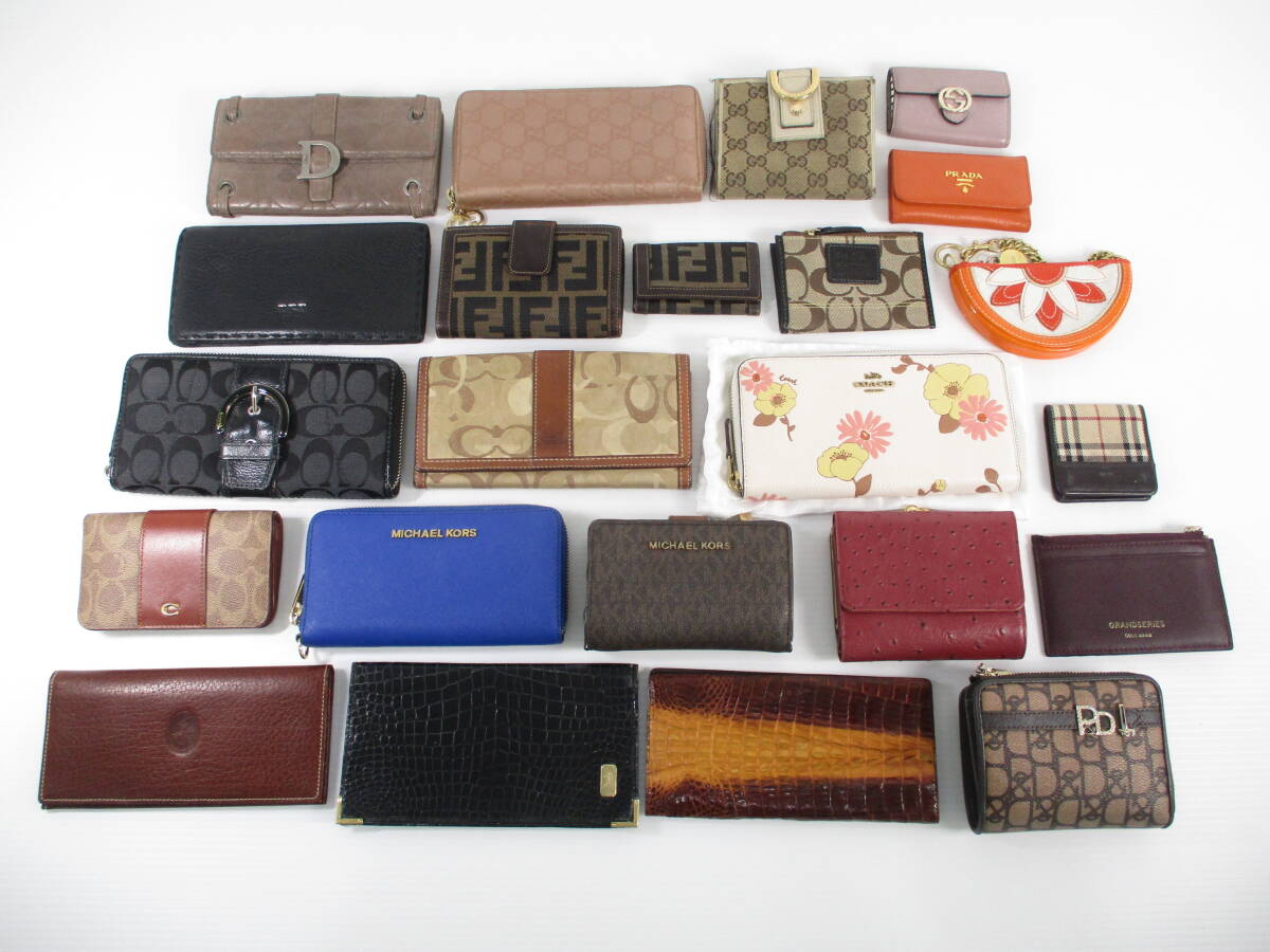 2509XX006【1円～】ChristianDior クリスチャンディオール キルティング 財(cái)布/GUCCI/FENDI/COACH等 財(cái)布大量おまとめ