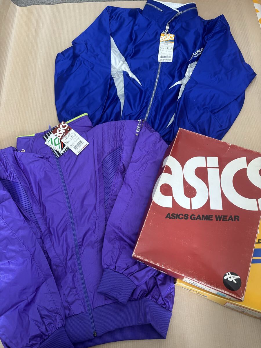 ☆5070☆当時物☆未使用☆asics ジャケット Lサイズ 2着セット 箱付き/ ジャケット/ ナイロンジャケット/アシックス/昭和レトロ/レトロ_画像1