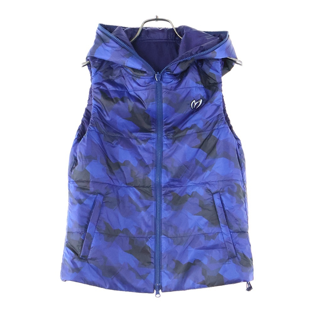 MASTER BUNNY EDITION マスターバニーエディション ロゴ刺繍 フルジップフード付き ジップアップベスト リバーシブル パープル_画像3