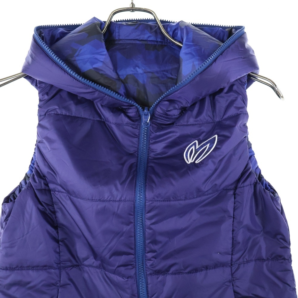 MASTER BUNNY EDITION マスターバニーエディション ロゴ刺繍 フルジップフード付き ジップアップベスト リバーシブル パープル_画像5