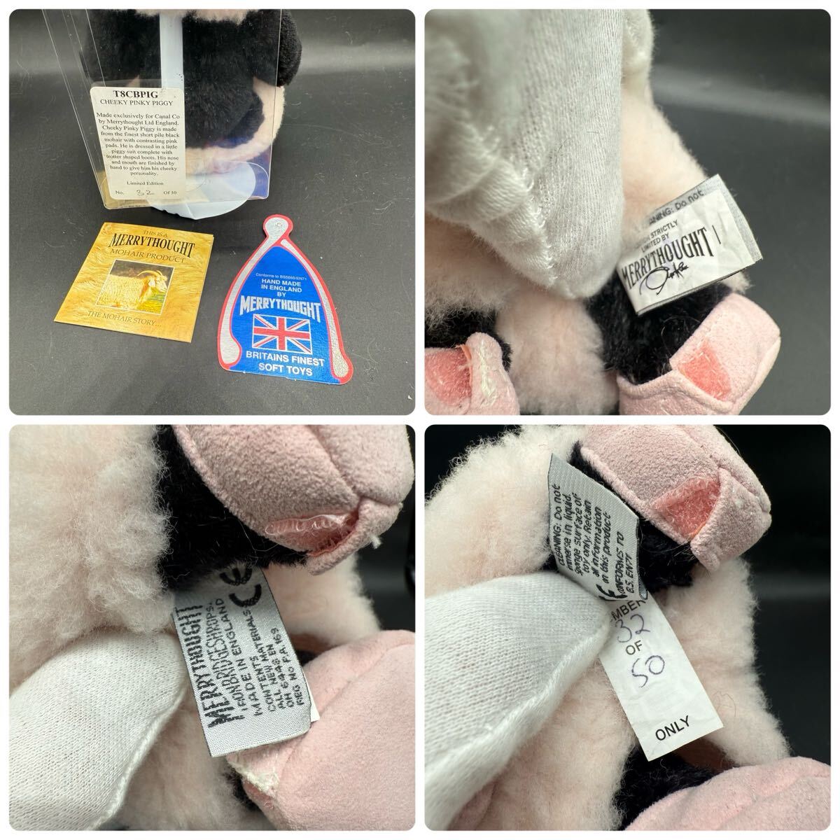 MERRYTHOUGHT テディベア チーキー ピンクのぶた ぬいぐるみ