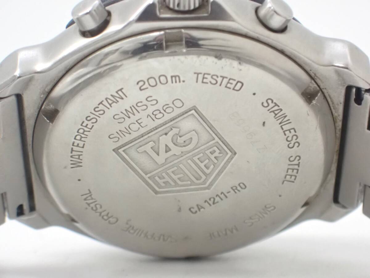稼働品 1円~☆TAG HEUER タグホイヤー QZ メンズ腕時計 フォーミュラ1 CA1211-RO 黒文字盤 デイト クロノグラフ/E0504-51700.9/29_画像4