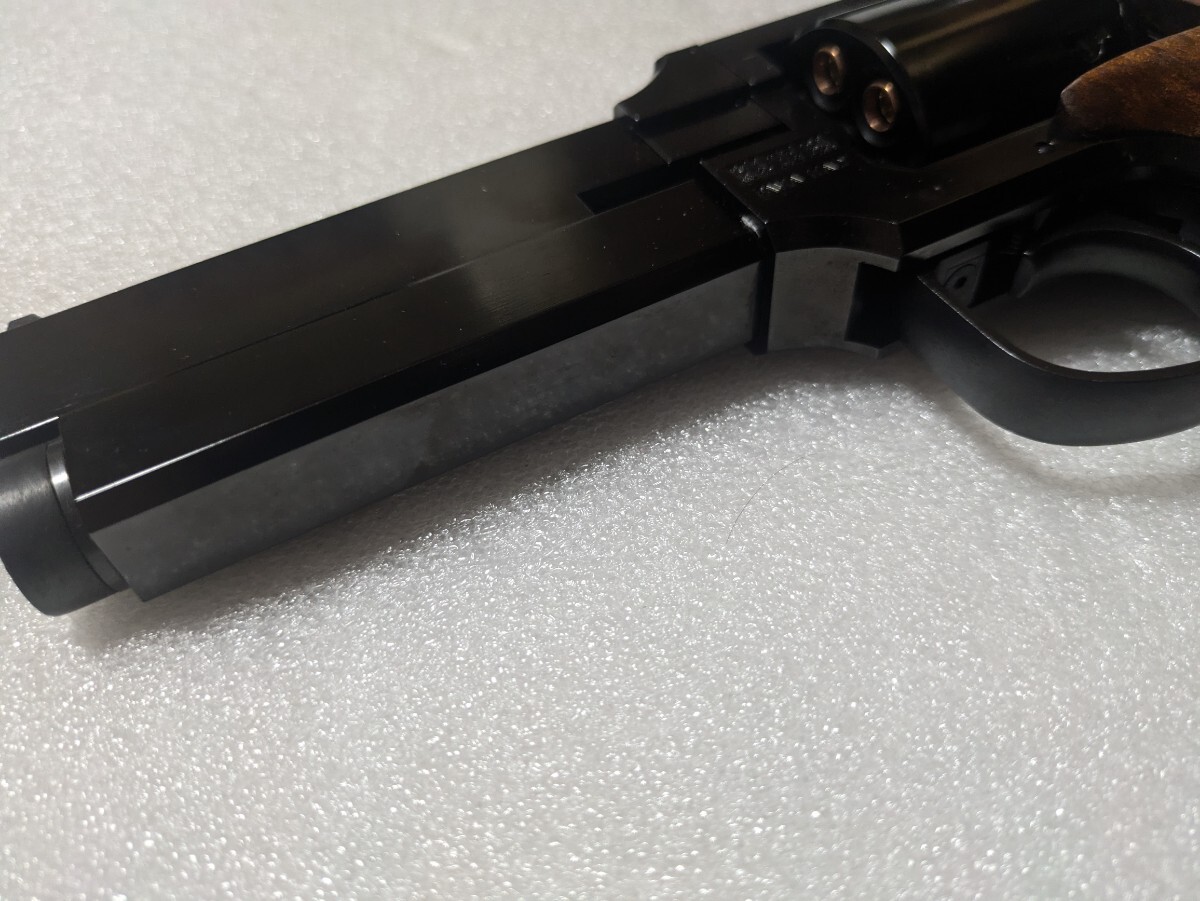 マルシン MATEBA マテバリボルバー Wディープブラック マテバ 6インチ 木製グリップ仕様 6mmBB ガス漏れのためジャンク_画像4