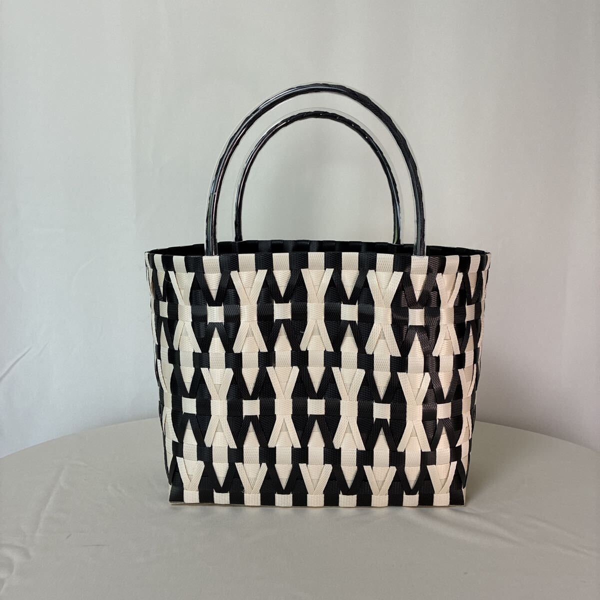 かごバッグ ハンドメイド PPバンドプラかご No25370
