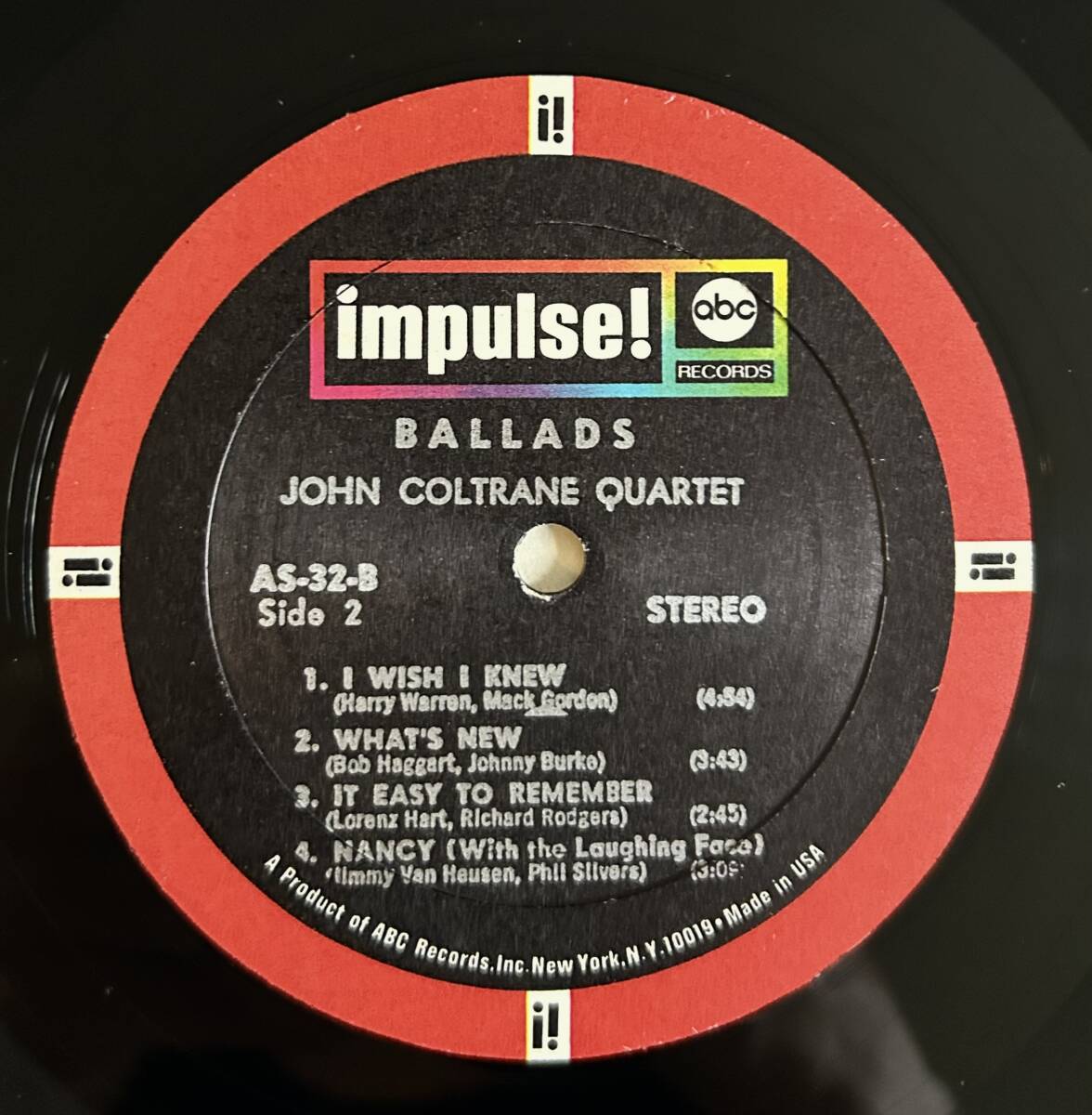 【米LP】JOHN COLTRANE QUARTET / BALLADS Impulse/ABC Stereo A-32 AS-32 両面VAN GELDER刻印 1968年★ジョン・コルトレーン_画像7