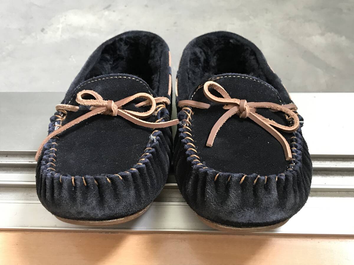 emuemyu мокасины туфли без застежки мутон замша черный чёрный 23cm W6