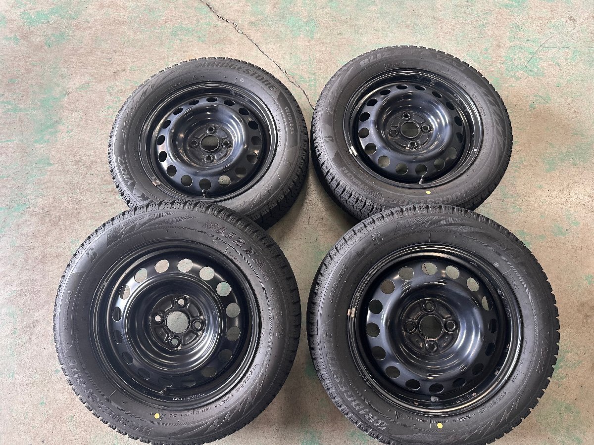 1円スタート 2023年制 スタッドレス トヨタ 純正 スチール ブリヂストン ブリザック VRX2 175/65R15 5J 4H PCD100 4本 アクア 等 P250926a