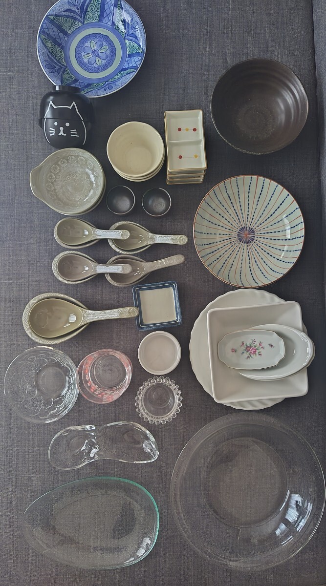 【中古/22種38個セット】食器 まとめ売り 洋食器 和食器 ガラス 陶器 福袋 匿名配送可_画像1