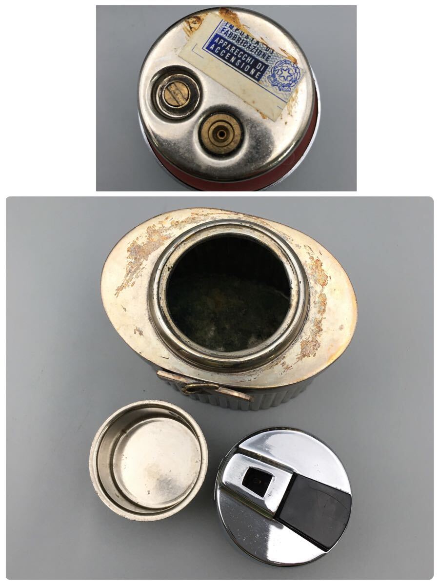 ★F08135/GUCCI グッチ/卓上ライター/テーブルライター/ケース付/火花OK