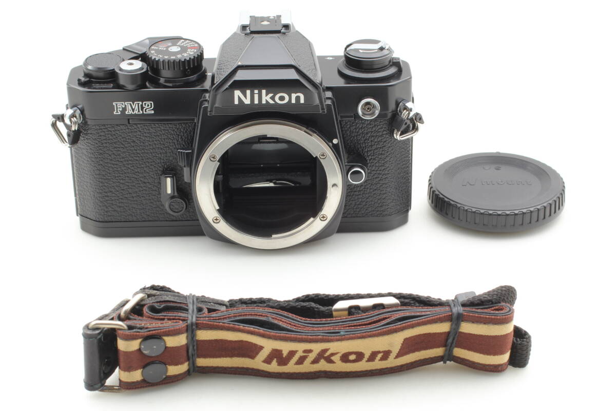 Nikon New FM2 black ニコン　后期モデル　S/N N 8704422 レア　フィルムカメラ　ボデ?！幼鞔_認(rèn)済み　ストラップ キャップ　付き