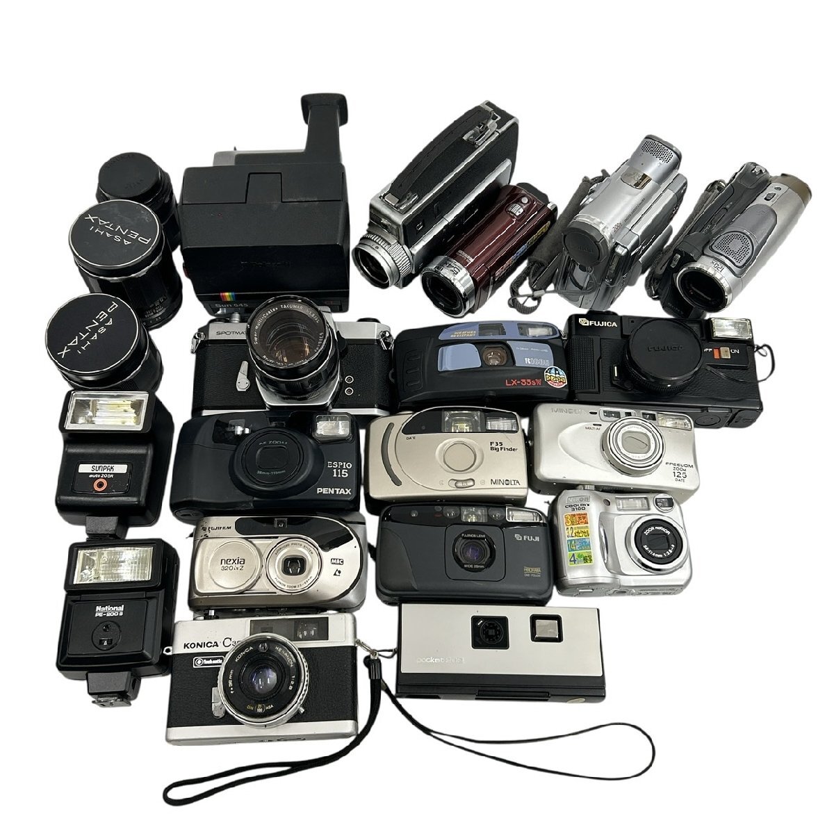 1円スタート！富士フィルムカメラ　PENTAX Nikon Panasonic LUMIX COOLPIX FinePixS9800 SDカードおまとめ　デジカメおまとめ 1円スタート・大量まとめ売りフィルムカメラ PENTAX⁄Canon⁄MINOLTA