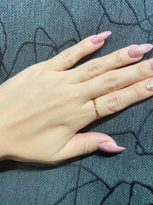 (R009G)16号 18KGPゴールドのシンプル一粒細リング大人の指輪 リング_画像4