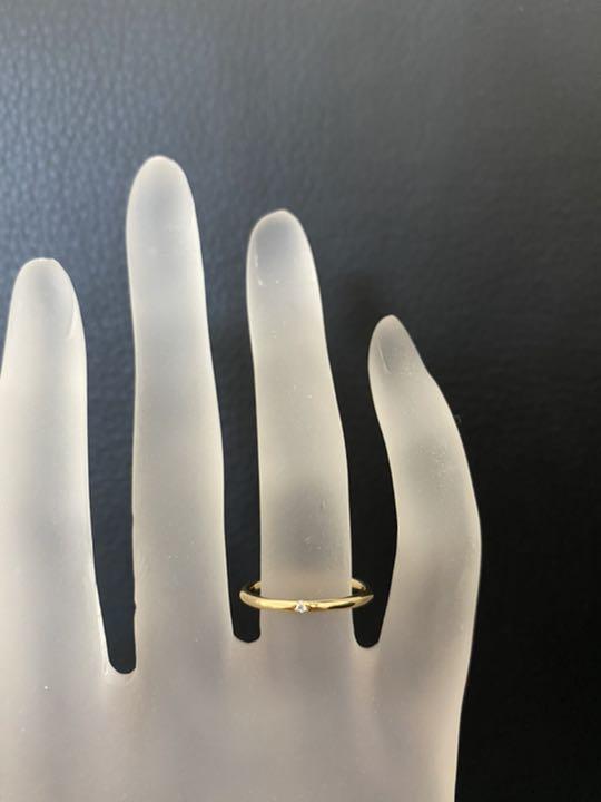 (R009G)16号 18KGPゴールドのシンプル一粒細リング大人の指輪 リング_画像5