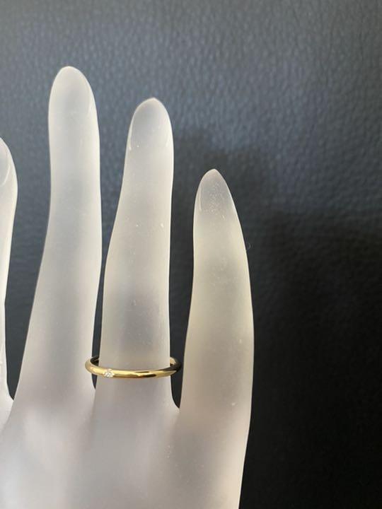 (R009G)16号 18KGPゴールドのシンプル一粒細リング大人の指輪 リング_画像6