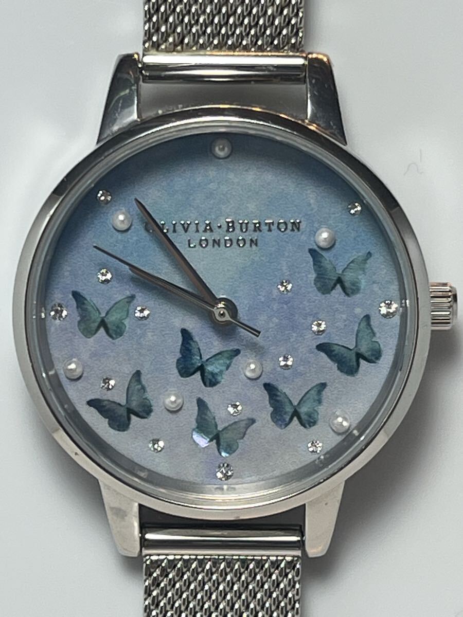 必読商品説明 廃業時計店より OLIVIA BURTON LONDON オリヴィア バートン 蝶々 中古作動品 電池交換済み