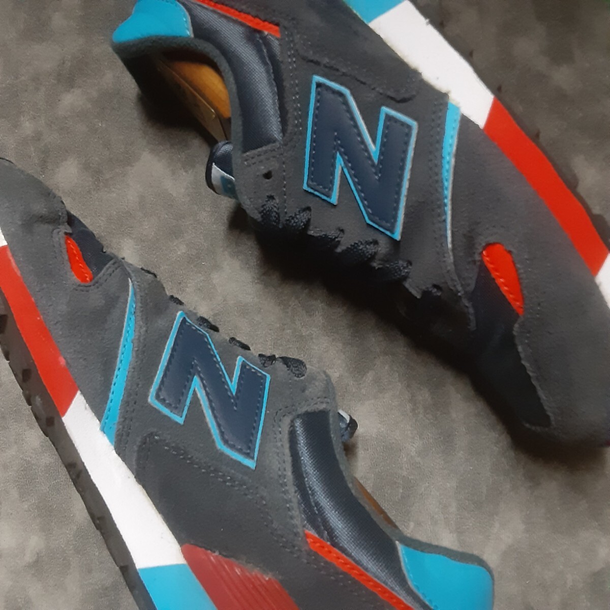 最値!定8712円!名作カレッジカラー!復刻クラシックパッチ!ニューバランス U446 アスリートランニング スニーカー!ネイビー!紺青色白 26.5_画像7