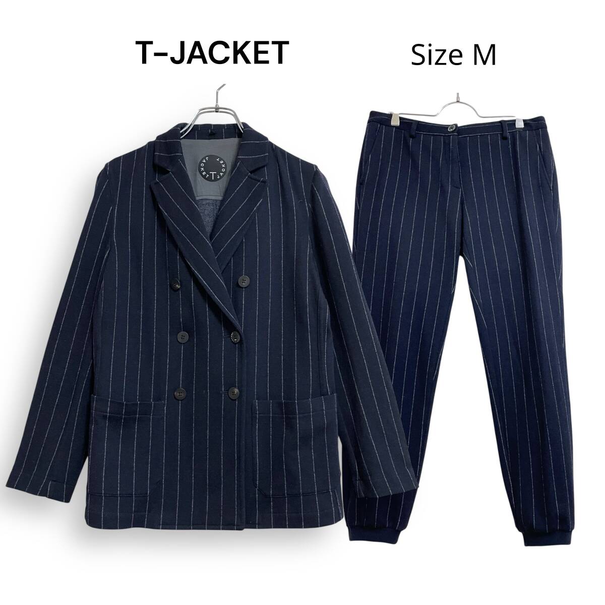 T-JACKET イタリア製 ティージャケット ウール セットアップ ネイビー M_画像1