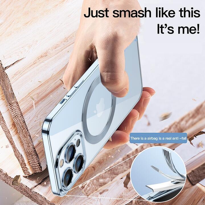 iPhone 17 Pro 用TPU ソフト バックカバー MagSafe充電器対応 バンパー 耐衝撃 カメラレンズ保護 ゴールド_画像6