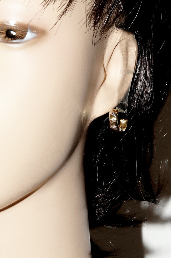 ピアス K18YG K18WG K18PG フープピアス