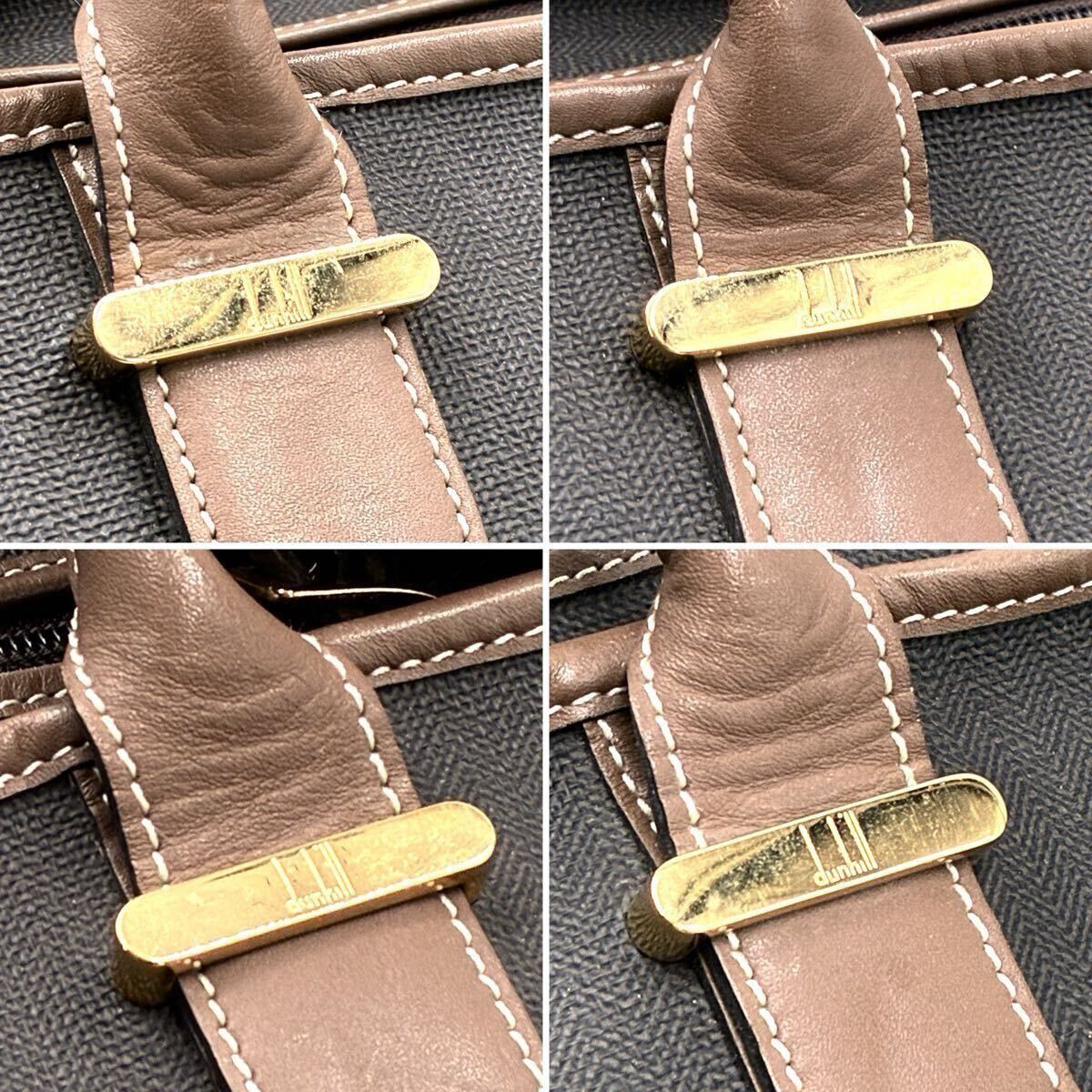 1円 正規品 dunhill ダンヒル ボストンバッグ 南京錠 鍵付き