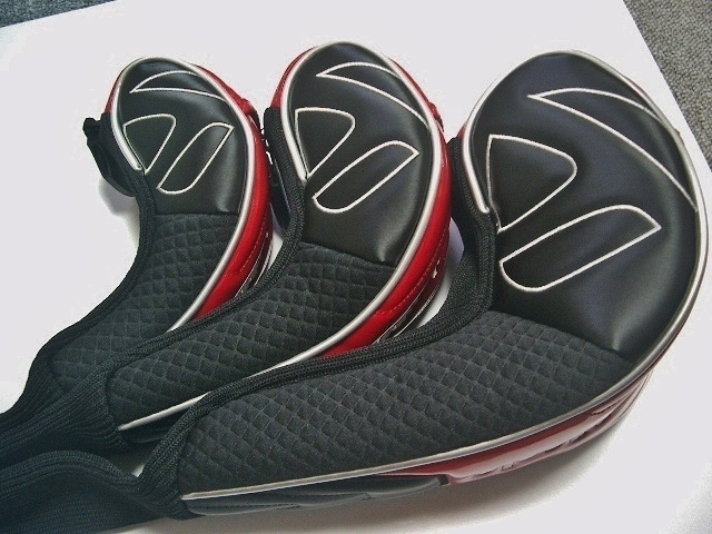 送料込み 未使用 テーラーメイド ステルス・カラー サークルT エナメル素材 赤黒白 1W+FW+UT 3本セット_画像5